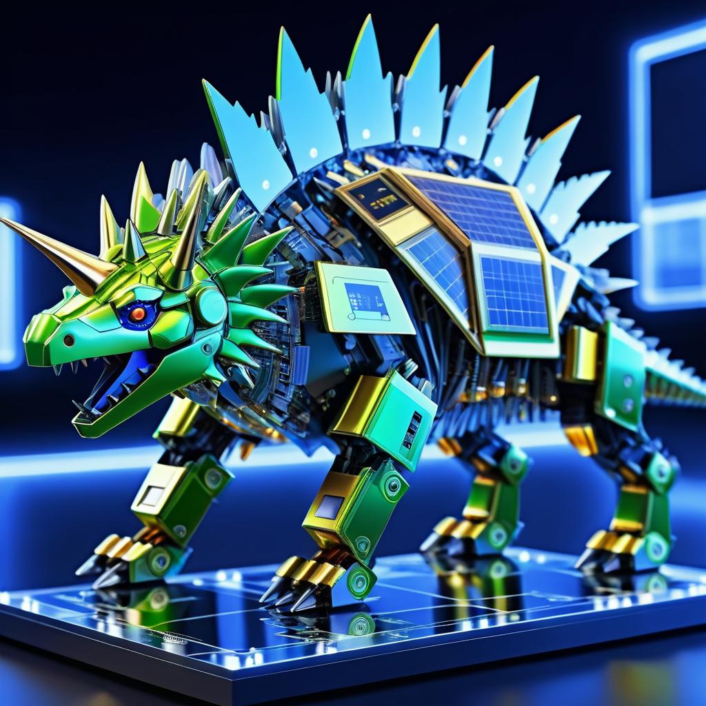 Futuristic Mechanical Stegosaurus Concept Art