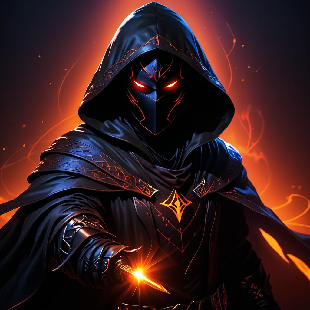 Stealthy Shadow Assassin Portrait Art