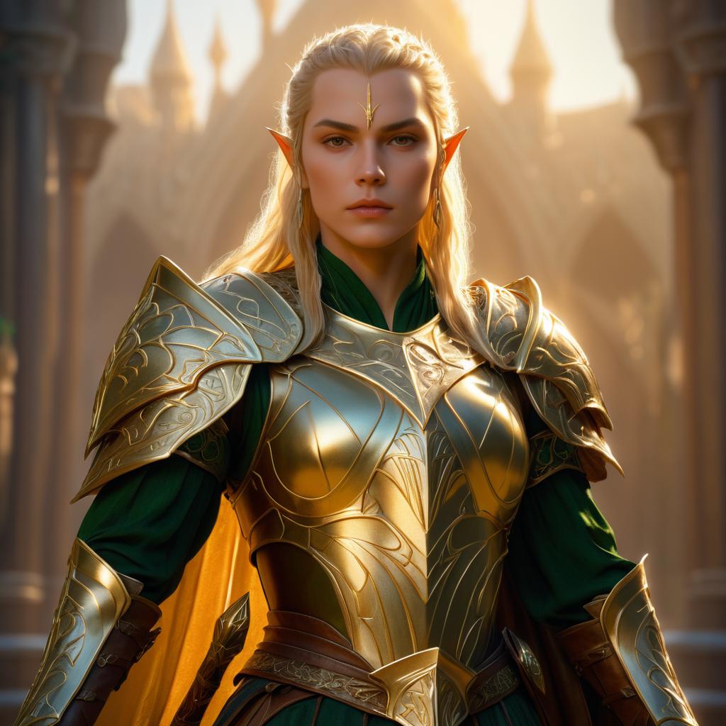 Heroic Elven Warrior in Cinematic Detail