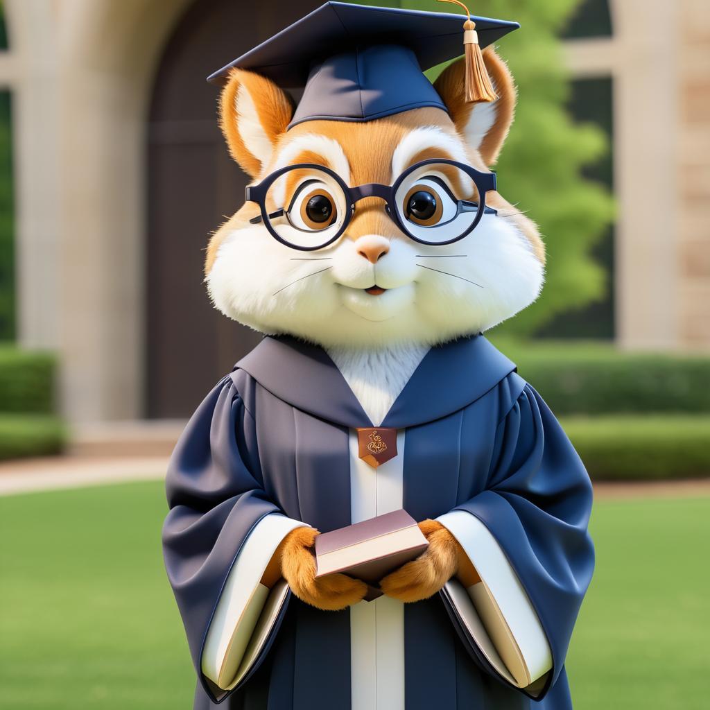 Scholarly Squirrel: Wisdom in Motion