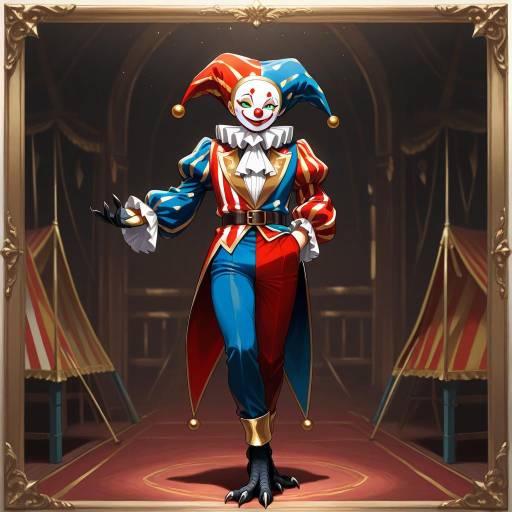 Vibrant Jester in Circus Setting
