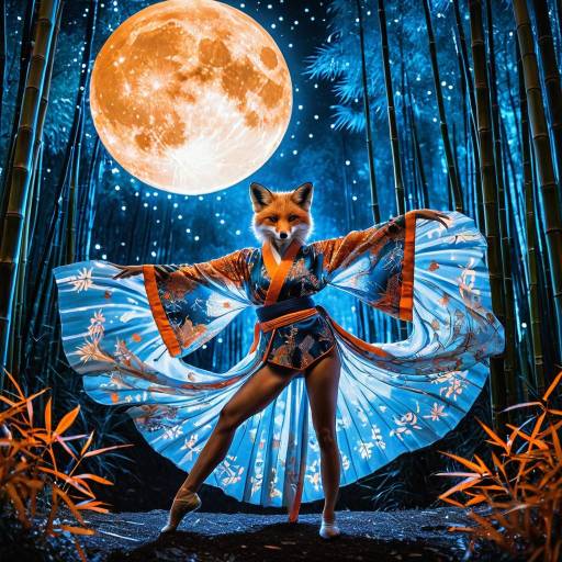 Mystical Fox Spirit in Ballerina Pose
