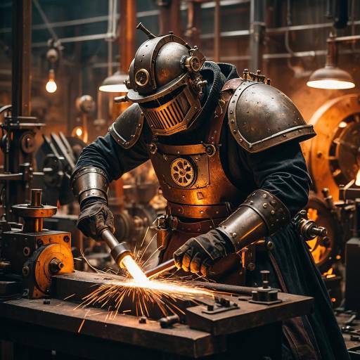 Cinematic Steampunk Engineer in Action