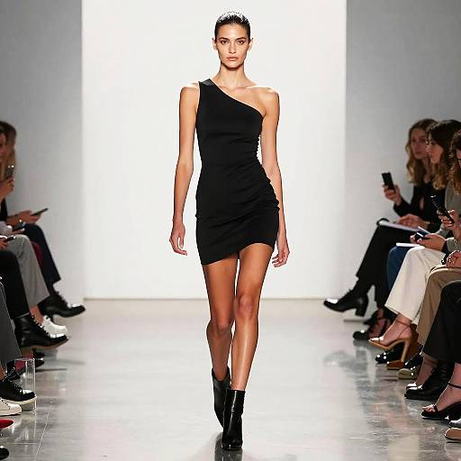 Tall Female Model on Bright Runway