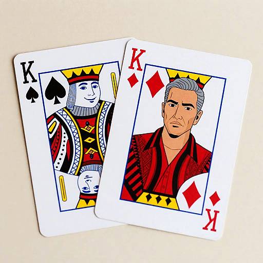 Whimsical Playing Cards on Beige Surface