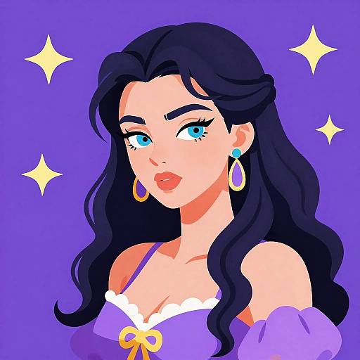 Erotic Woman Cartoon Rococo Vaporwave