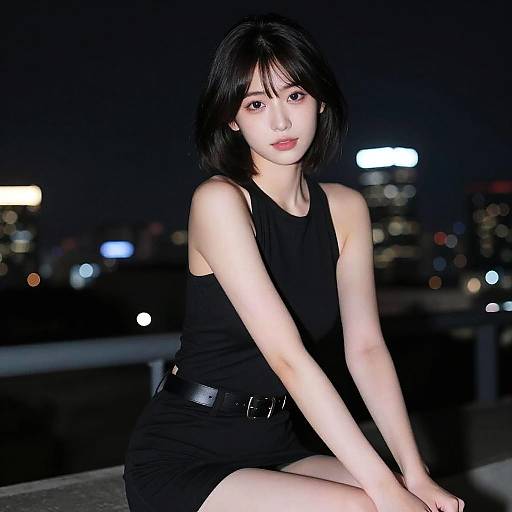 Stunning Night Portrait of Japanese Beauty