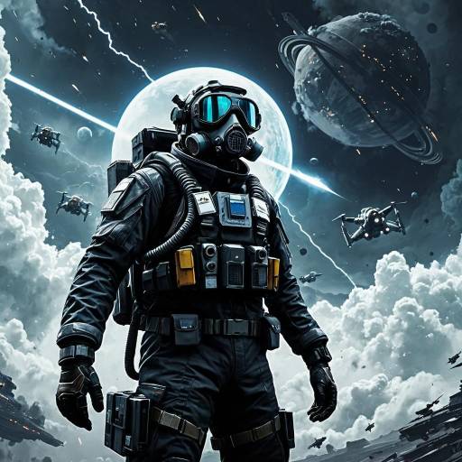 Futuristic Pilot on a Gas Planet