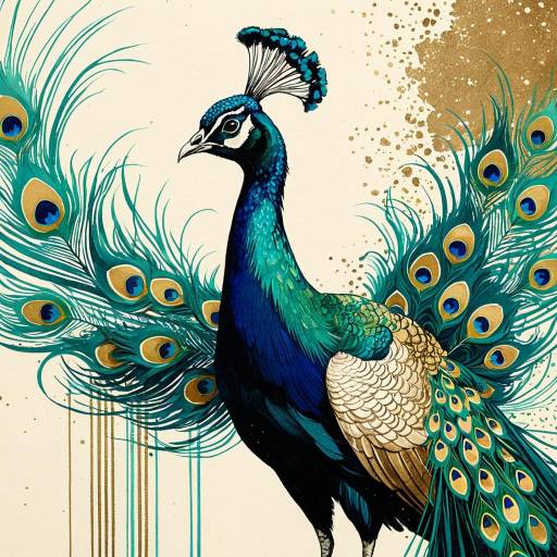 Elegant Peacock with Iridescent Feathers Elegant Peacock with Iridescent Feathers