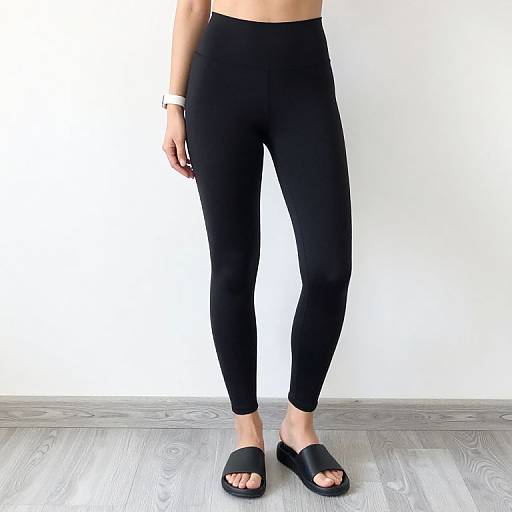 Midriff to Ankles in Black Leggings