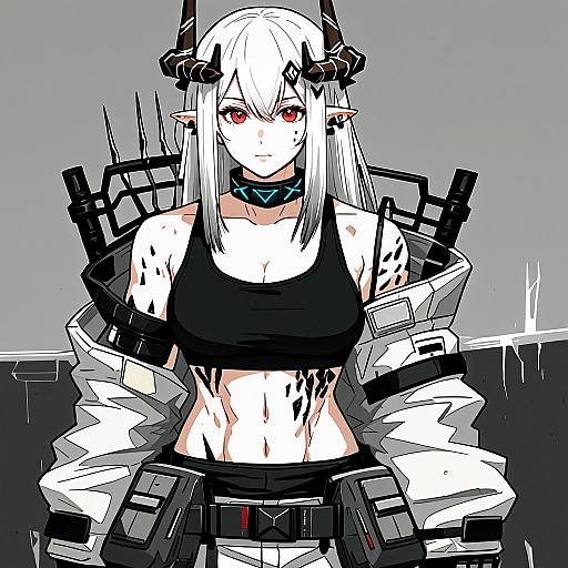 Illustration of Mudrock (elite ii) (arknights), arknights in the style of Horn/wood