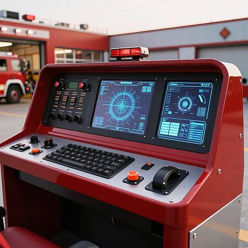 Futuristic Fire Truck Control Panel