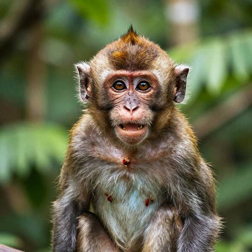 Smiling Baby Monkey Close-Up Portrait