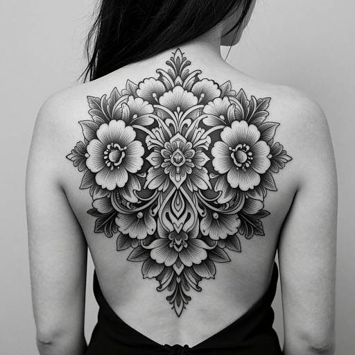 Elegant Woman Silhouette with Floral Tattoo