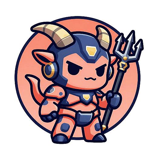 Chibi Mechashot Devil Mascot