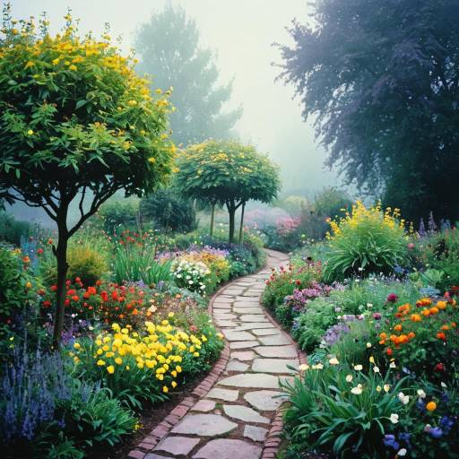 Post-Impressionist Colorful Garden Scene