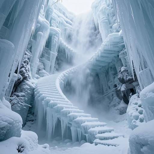 Infinite Spiraling Ice Staircase