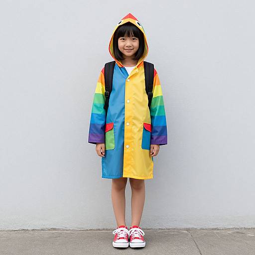 Girl in Rainbow Fish Costume