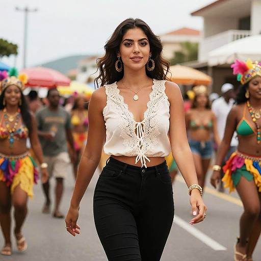 Bohemian Chic Woman at Carnival