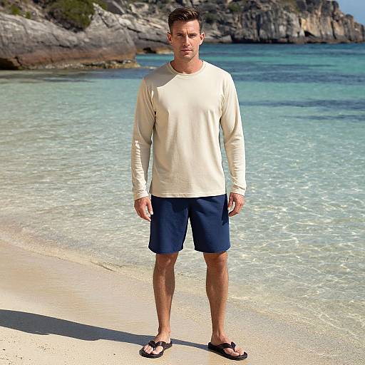 Man Relaxing at Secluded Cove