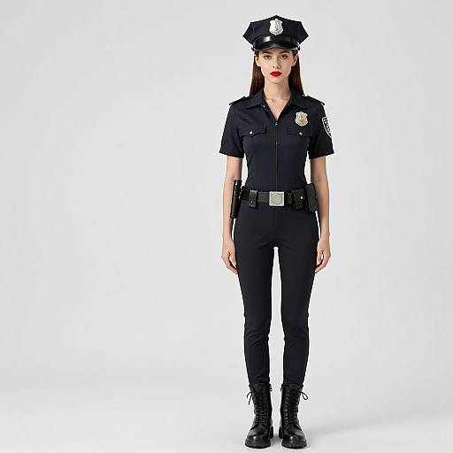 Young Woman in Police Costume