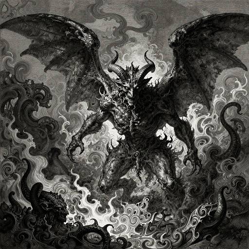 Baroque Dark Fantasy Demons Illustration