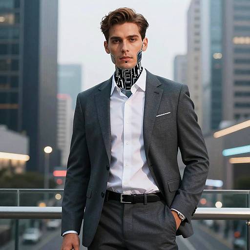 Handsome AI Man in Modern Suit