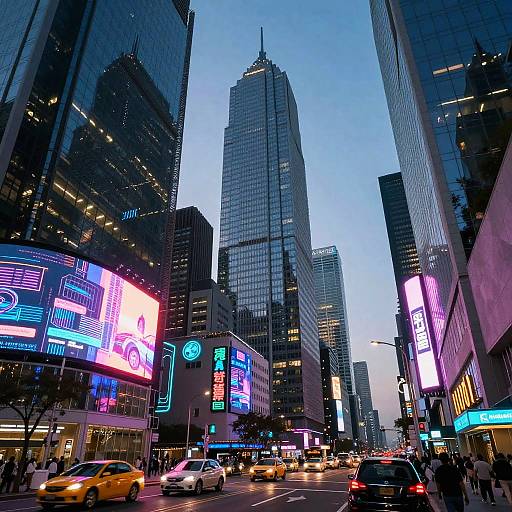 Futuristic Cyberpunk Cityscape Illustration