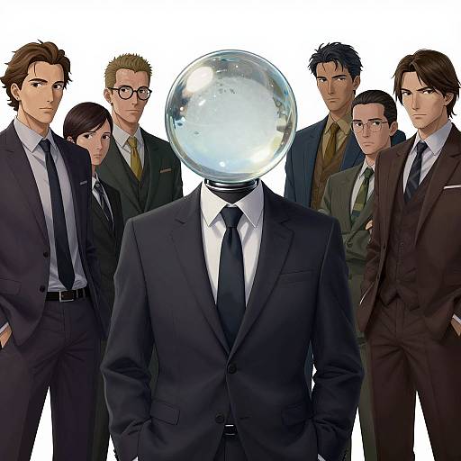 Surreal Man with Glass Ball Head