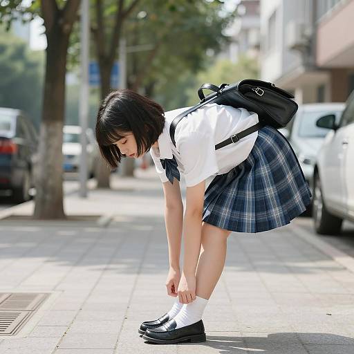 Urban Scene of a Young Japanese Girl