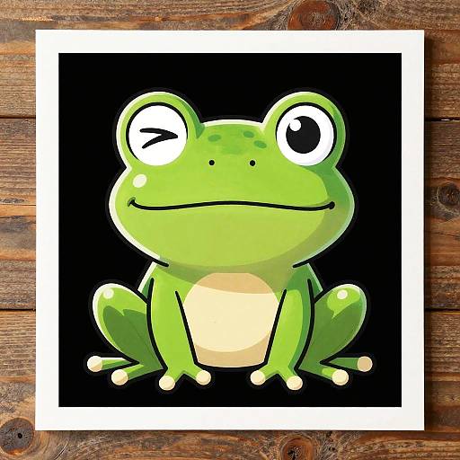 Playful Cartoon Frog Digital Art