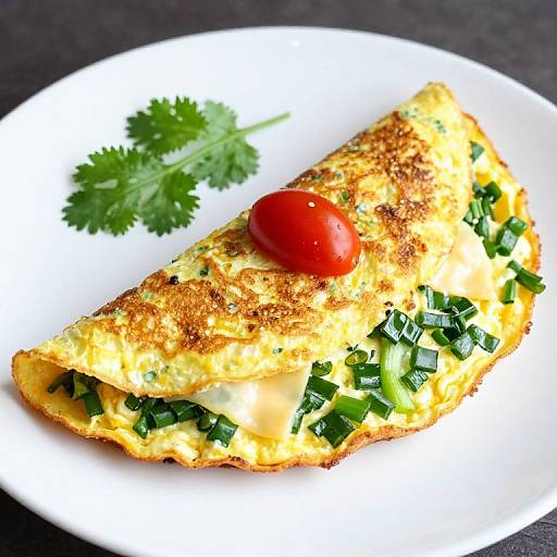Golden Omelette with Fresh Garnishes