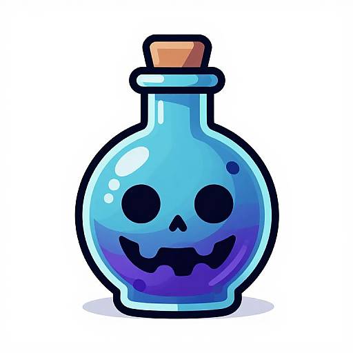 Vibrant Cartoon Poison Bottle Sprite