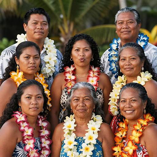 Diverse Hawaiian Islander Group Portrait