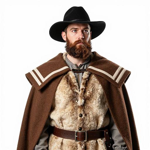 Stylish Man in Brown Cape Portrait