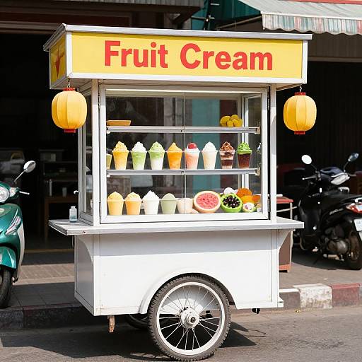 Vietnamese Fruit Ice Cream Cart