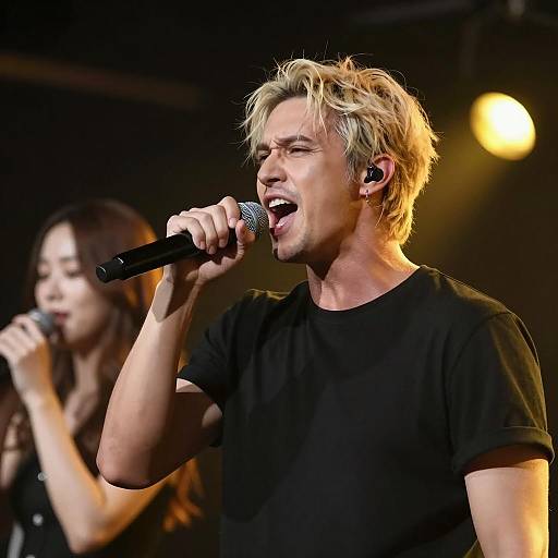 Powerful Performance on Dimly Lit Stage