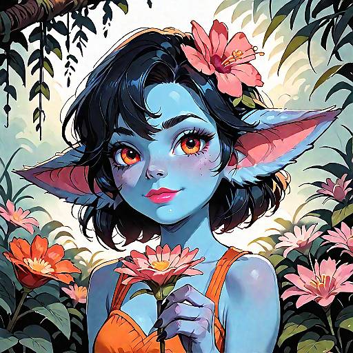 Portrait of a Joyful Yordle in Bloom