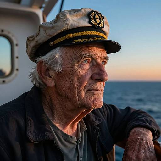 Hyperrealistic Elderly Sea Captain Portrait