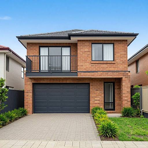 Modern Two-Story Brick Home Exterior