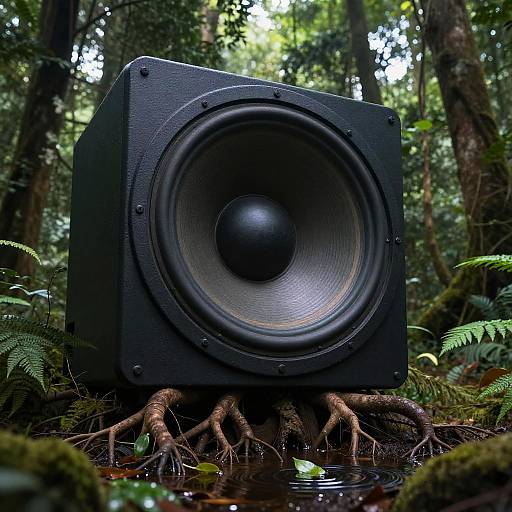 Giant Subwoofer in Lush Forest