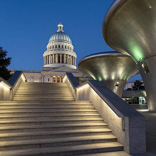 Illuminated Urban Scene at Dusk