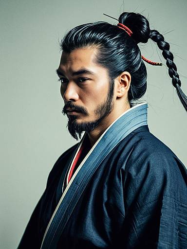 Samurai Man Bun Cosplay Portrait