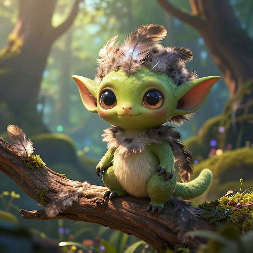 Whimsical Kenku in Enchanted Forest