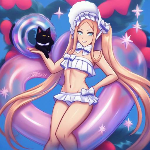 Illustration of Abigail williams (swimsuit foreigner) (third ascension) (fate), fate/grand order in the style of Iahfy