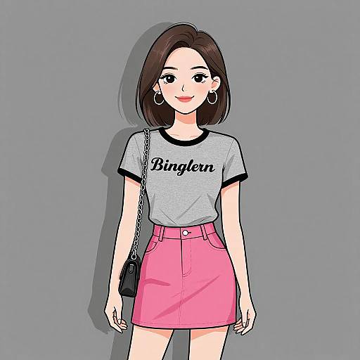 Smiling Woman in Streetwear Outfit