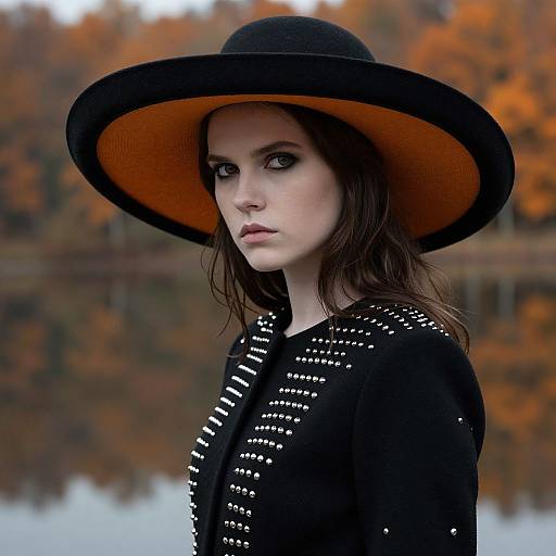 Moody Portrait of Woman in Autumn