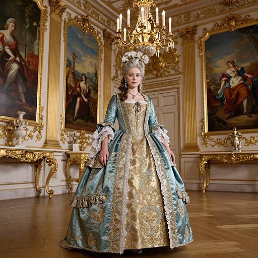 Elegant Rococo Woman in Palace