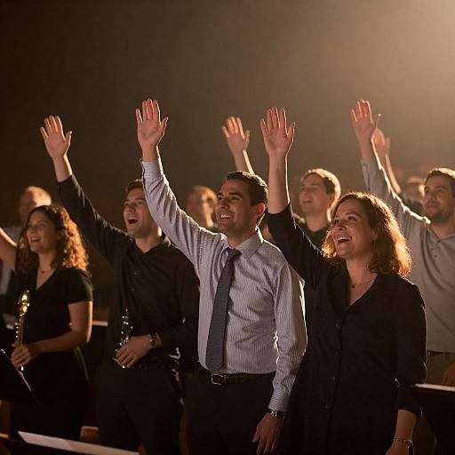 Warm Celebration in Dimly Lit Room