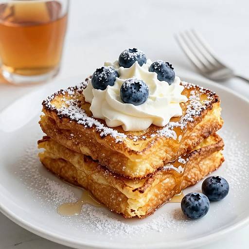 French Toast with Blueberries and Whipped Cream